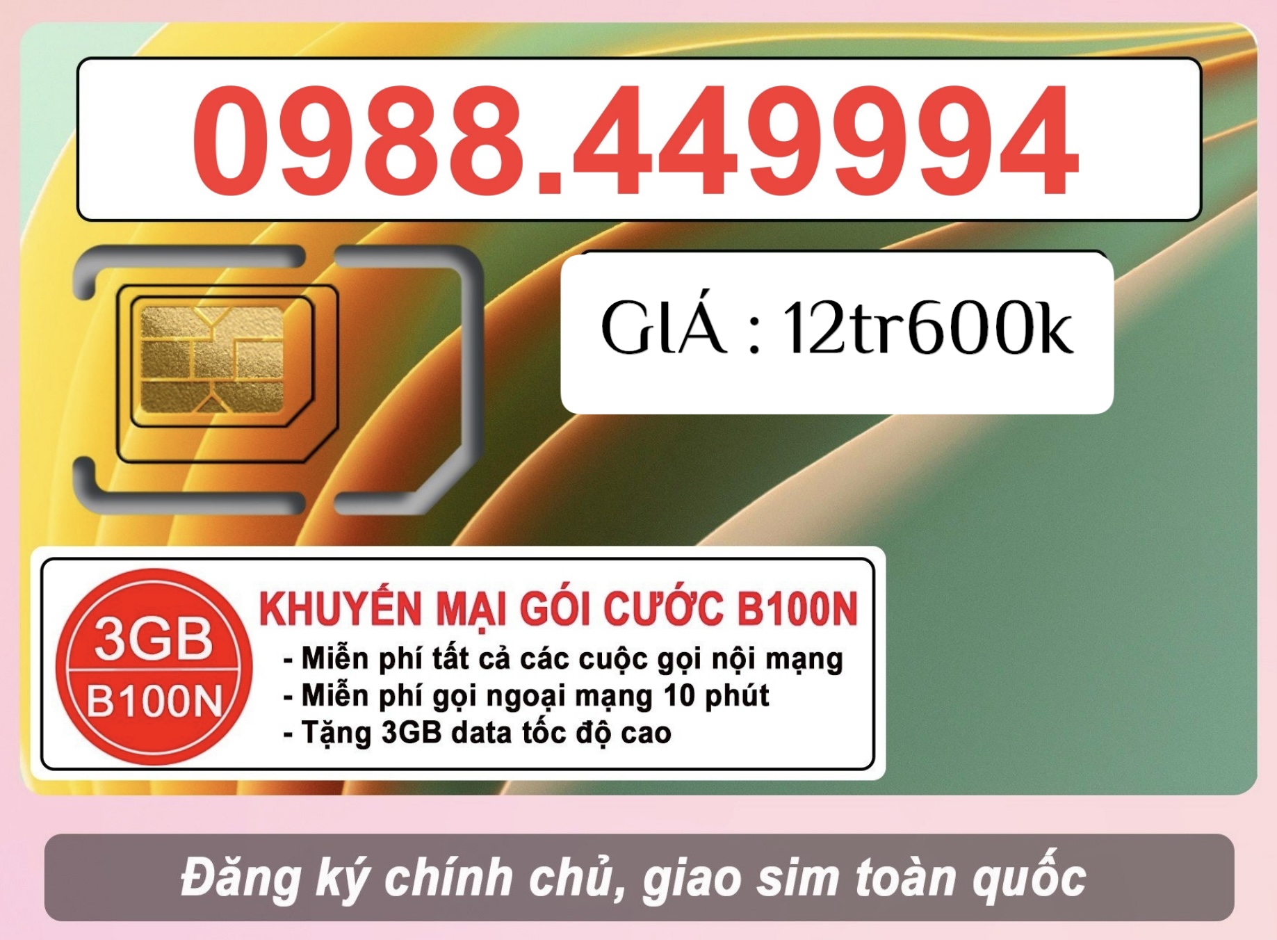 Sim giá : 12tr600.000đồng